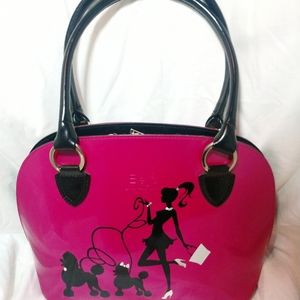 Beijo Hot Pink Dome Poodle Purse